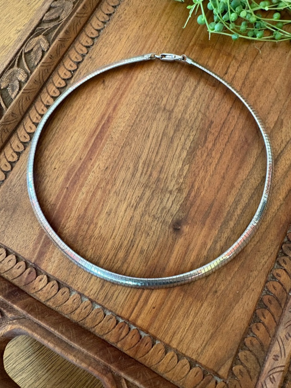Sterling Silver Italy .925 Omega Choker Necklace